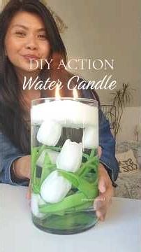 DIY Water Candle✨ Kerzensand+Zylinderglas+Wasser+ künstliche Blumen 🌸 #diy #lifehacks #diycandle