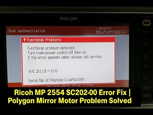 Ricoh MP 2554 SC202-00 Error Fix | Polygon Mirror Motor Problem Solved