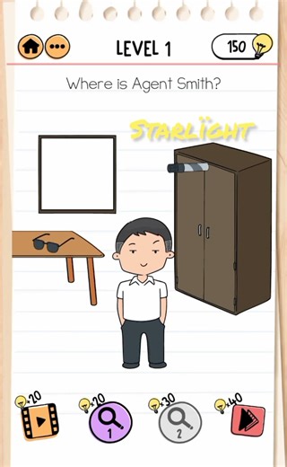 How to cross level 1 in Brain Test 2 ll Agent Smith ll 1/20 ll