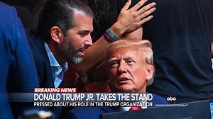 Former Pres. Trump's eldest son, Donald Trump Jr., took the stand in the New York civil fraud trial. Trump Jr., a co-defendant in the case, was pressed about his role with the Trump Organization after Trump was elected. Aaron Katersky reports. https://trib.al/yJZ03La | ABC World News Tonight with David Muir