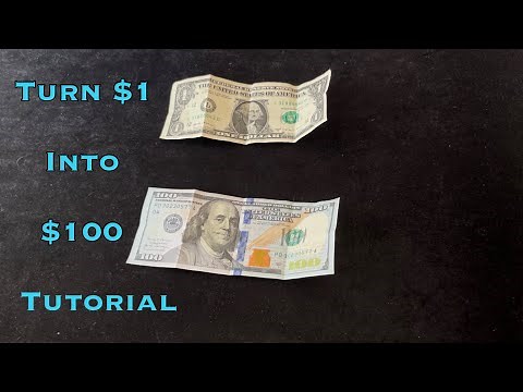 Turn $1 into $100 - Magic Money Trick Dollar Manipulation Tutorial - 100 Subscribers Special