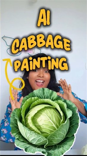 AI vs Me 🥊 Cabbage 🥬 Painting 🎨 Try panuvom ma ⁉️ #shorts #youtubeshorts #trending #viral #diy