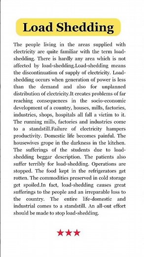 🔴Load Shedding Paragraph | Paragraph load shedding | Paragraph on Load Shedding | Load shedding