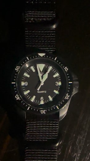 Omnes Videntes Hominem on Instagram: "I love how strong the lume is on my CWC Watches. Here is my CWC SBS no date glowing brightly #cwcsbs #nato"