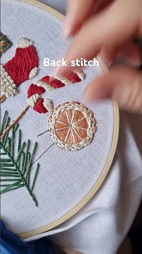 Back Stitch Tutorial ✨ | Christmas Greens Embroidery Pattern #embroidery #tutorial #diy #christmas