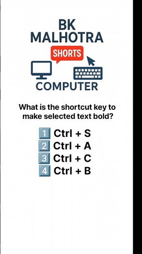 Ctrl + B Shortcut Key in MS Word 🔥 | Make Your Text Bold Instantly! #msword #bkmalhotracomputer
