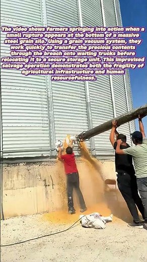 Grain Emergency: Farmers' Ingenious Rescue Mission From Leaky Silo
