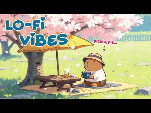 Come Sit Under the Blossoms with Capybara 🍃 Chill Lofi Beats to Help You Relax Deeply, Reduce Stress