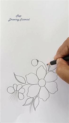 Simple and Cute Flower Design Drawing Tutorial #drawingshorts #howtodraw #art