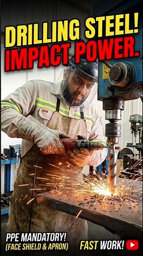 Drilling with Impact Machine? use full PPE's #hse #safetyofficer #safetyofficer #hsepage