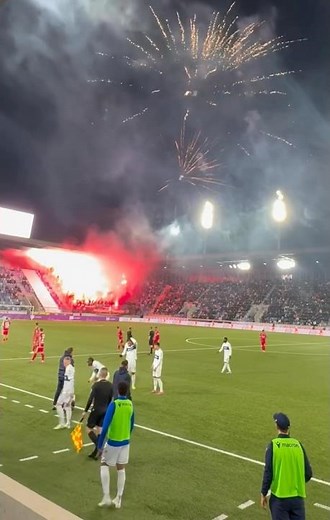FC Sion Fans away during match against Lausanne Sport ❤️🤍 || Super League 🇨🇭 || 09/11/25