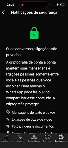Como Ativar Notificações de Segurança no seu WhatsApp?