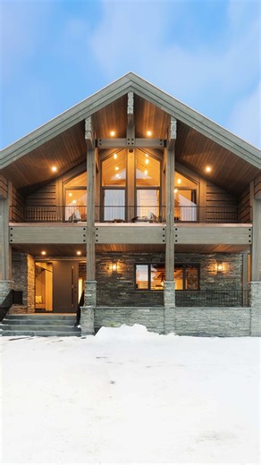 The Luxury Home Show on Instagram: "A masterclass in bespoke mountain living by @lhm_mountainhomes. In a region defined by traditional alpine builds, this Big Sky residence stands apart through its exacting details and Norwegian-inspired soul. The property discards cookie-cutter layouts in favor of a custom-tailored floor plan that maximizes the dramatic Montana scenery through soaring glass elevations. Spanning 5,400 square feet, the four-bedroom home balances the warmth of artisanal log work w