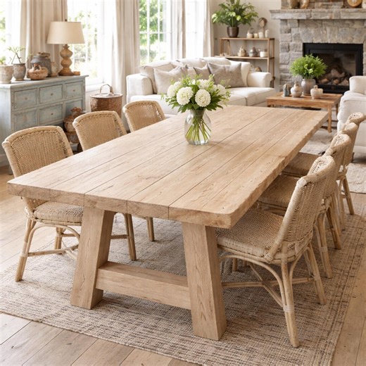 Oak Rustic Dining Table – Handmade Solid Table - Table - Live Edge Solid Walnut Dining Table - Rustic Wooden Table - Rustic Table - Etsy