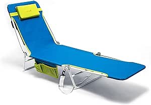 SUNNYFEEL Beach Lounge Chair, Outdoor Reclining Beach Chairs Lay Flat, Chaise Longue Chairs, Sun Lounger for Adults Outdoor Camping Poolside