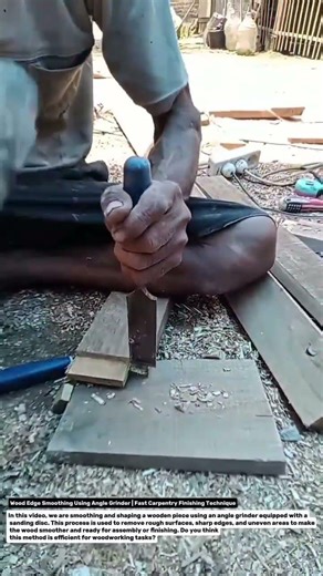 Wood Edge Smoothing Using Angle Grinder | Fast Carpentry Finishing Technique.