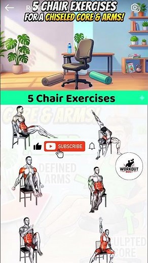 🔥 5 Chair Exercises for a Chiseled Core & Strong Arms | Home Workout Routine 💪
