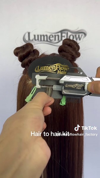 P1 hair extensions installation. Uses a special glue tube and a comb-like tool to attach hair extensions. Invisible,weightless and super comfortable bonds #hairextensions #hairtutorial #fyp #hairextensioneducation #hairextensionspecialist
