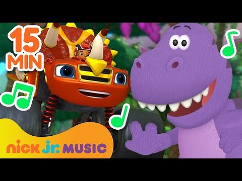 Songs about DINOSAURS w/ Blaze, Blue's Clues & You! and More! 🦖 15 Minutes | Nick Jr. Music