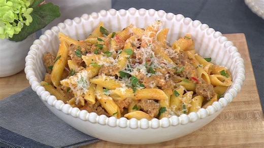 Creamy tomato sausage penne: Get the recipe!