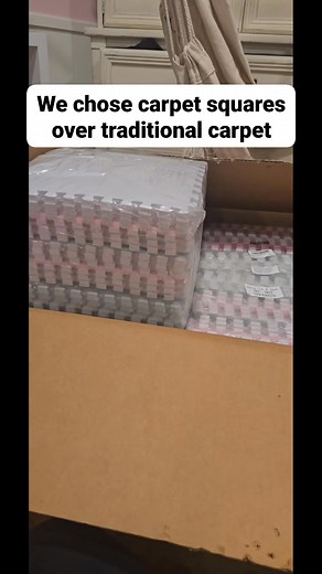 We installed Carpet squares in daughters basement bedroom. Cutest thing ever #girlythings #pink #preppy | Ari Roberts