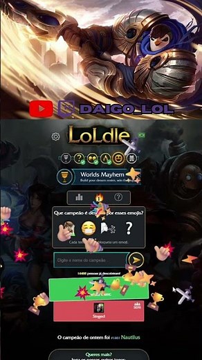 Esse último foi bem difícil... #lol #leagueoflegends #loldle