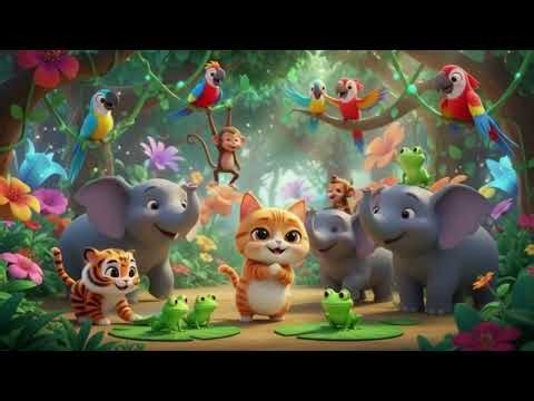 Kitty Counting Jungle Animals 🐱🌴 | Fun Baby Songs & Nursery Rhymes for Kids | counting animals song