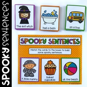 Spooky Sentences - Silly Sentences Writing Center - Halloween October