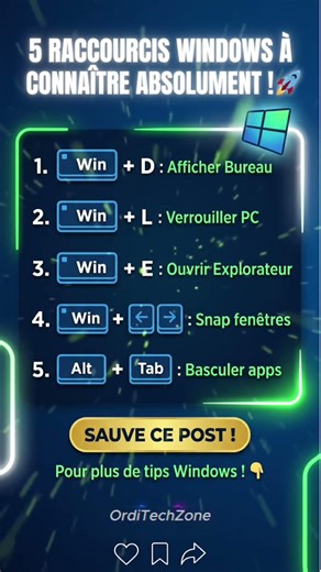 5 raccourcis Windows à connaître par cœur ! 💻⚡