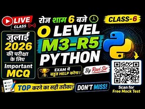 O Level M3-R5 (Python) Important MCQs Live Class-6 | Most Expected Questions 2026#APTINSTITUTE