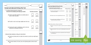 Formal and Informal Writing Test