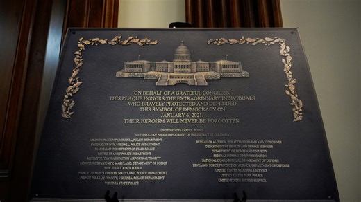 This Jan. 6 plaque was made to honor law enforcement. It's nowhere to be found at the Capitol