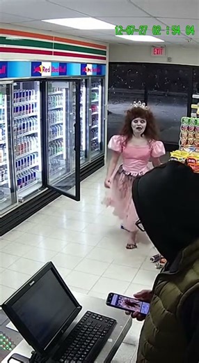 80s Prom Ghost With Half Face Invades 7-Eleven at 3AM 😱