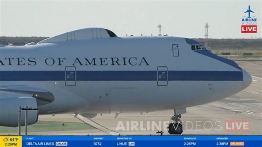 The “Doomsday Plane” was on the move! The Boeing 747 E-4B Nightwatch departed LAX around 2:30pm PST Friday, followed by a C-17, as seen live on Airline Videos Live on January 9th, 2026. #airlinevideoslive #airlinevideos #airplane #laxairport #airports #aviation #aviationgeek #boeing747 | AIRLINE VIDEOS