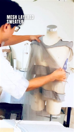 DIY Mesh Layered Sweater in 15 Seconds