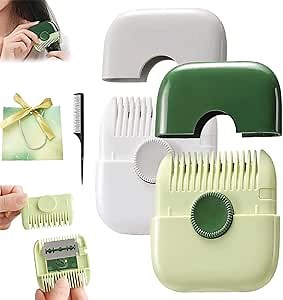 Trimpocket Hair Trimmer/Comb,2 in 1 Hair Trimmer,Split Ends Hair Trimmer,2 in 1 Bangs Trimmer,Dual-Side Design, with Cover,Blades Replaceable (2pcsH)