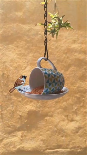 How to make a bird feeder using Cup & Saucer 🐦 home made diy 🦜#easy craft ideas🐦 #birdfeeder #nest