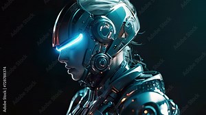 girl in futuristic space suit. futuristic fashion. Created with Generative AI.