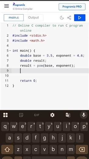 How to Calculating Power Using Math.h in C programming language
