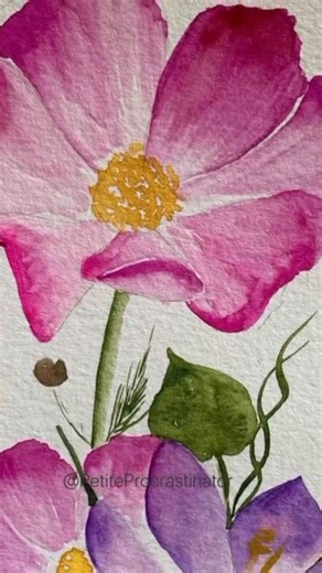 This relaxing watercolor flower looks simple until you see the details