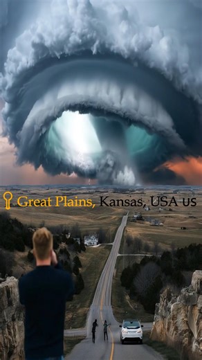 THIS ISN'T REAL ...BUT IT EXPLAIN A REAL EVENT Warm, moist air near the ground is being pulled upward at extreme speed, while colder air collapses around it, stacking layers of cloud into a rotating system. The green tint isn’t artificial — it happens when dense hail cores and thick rain scatter sunlight in a very specific way. The column reaching toward the ground isn’t appearing out of nowhere. It forms when rotation tightens inside the storm, pressure drops rapidly, and air begins spiraling d