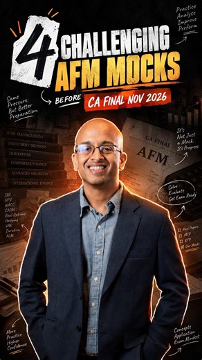 4 Challenging AFM Mocks Before CA Final Nov 2026 | Sanjay Saraf Sir