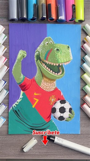 I drew REX as a Portugal player 💚 #drawings #drawing #toystory