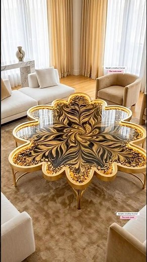 Luxury Black & Gold Epoxy Resin Table | Stunning Modern Coffee Table ✨