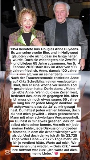 Die ewige Liebe von Kirk Douglas und Anne Buydens. ❤️