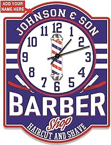 Barber Beauty Shop Wall Clock - Personalized.