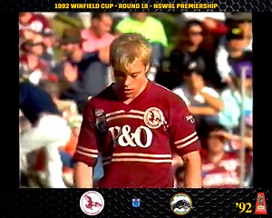 "TOOVEY! TOOVEY!!! Tremendous run! Still going! STILL GOING!" Rabs calling Geoff Toovey running around and through the Panthers at Brookie is Rugby League gravy. Gee we were spoilt back then by the footy and the commentary... a bonus Tulsen Tollett sighting has been left in late too. 📺 Manly v Penrith 🗓 Round 18, 1992 #WinfieldCup | The Winfield Cup