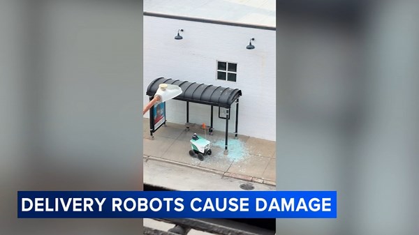 Chicago leaders speak out after delivery robots cause damage at CTA bus shelters