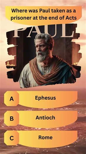 Bible Quiz | Where Was Paul Taken as a Prisoner at the End of Acts? 📖 #bibleverse #shorts
