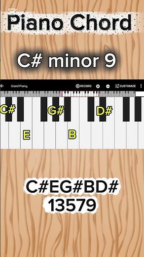 C# (minor 9) chord on piano for beginners 🎹❤️🎹 #piano#pianochords#music#reels#shorts#youtubeshorts